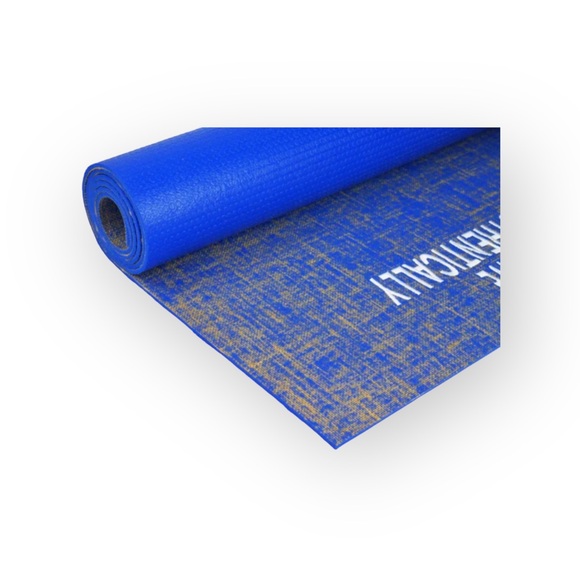 new Affirmats x Patrick Cooper 𓁹 Live Authentic Yoga Mat 𓁹 Blue Silk 5mm Thick - Picture 3 of 16